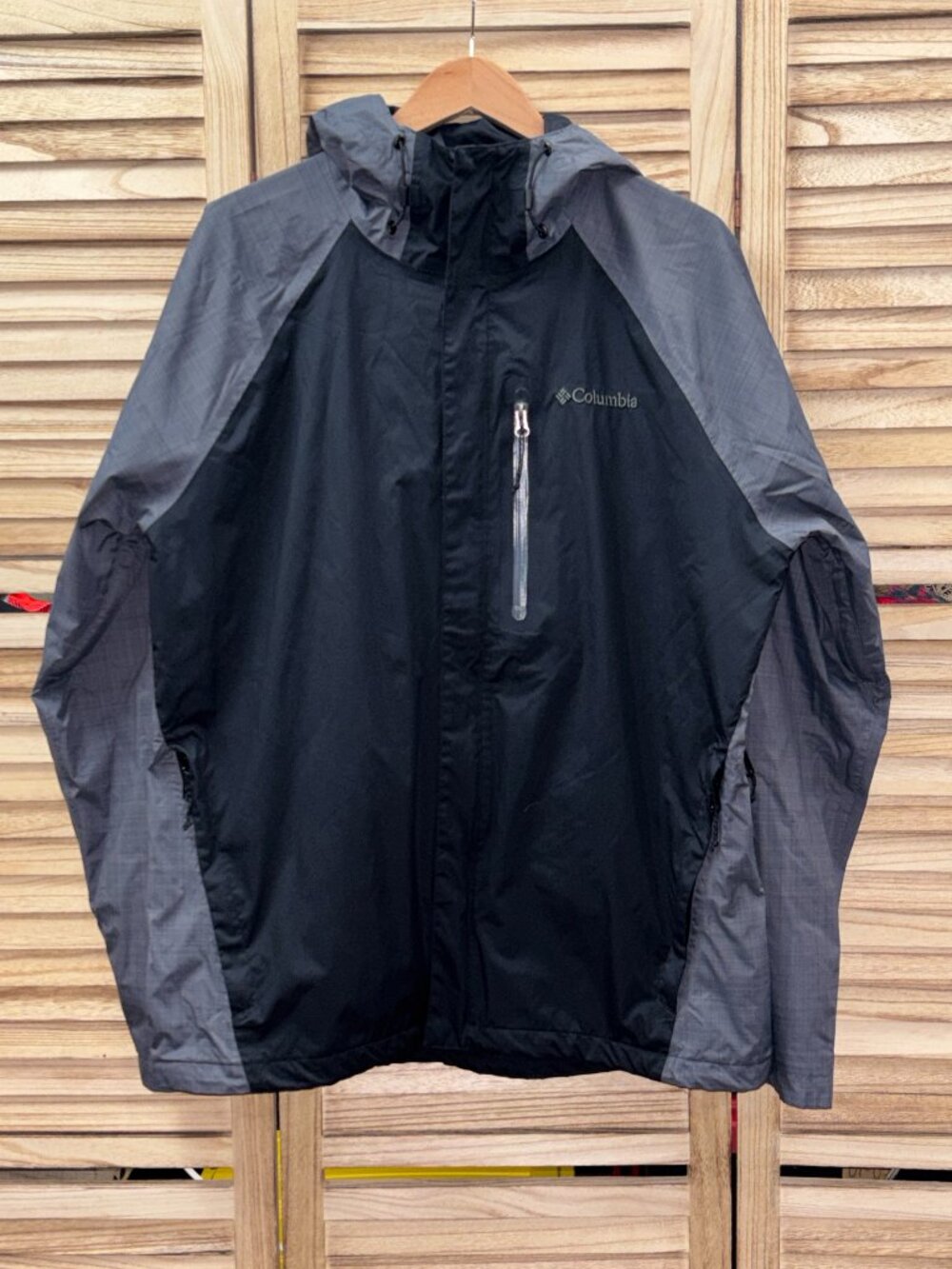 Columbia Omni-Heat Waterproof Technical Shell Jacket Black Grey L